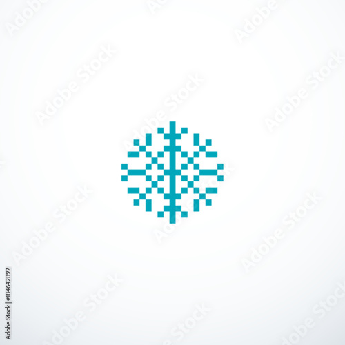Vector pixel snowflake icon