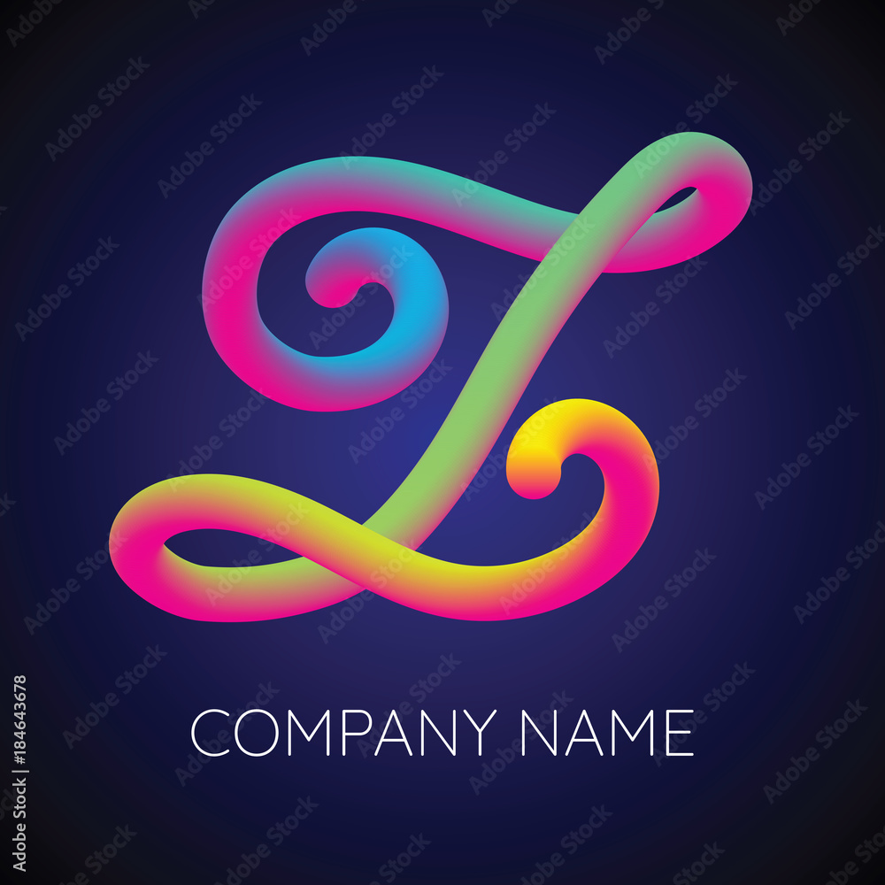 Fototapeta premium Z Letter Logo Icon Blending color