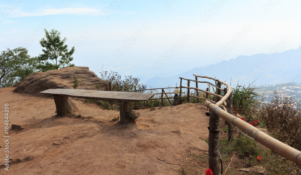 Benches with views of the mountains. Benches with views of the mountains.