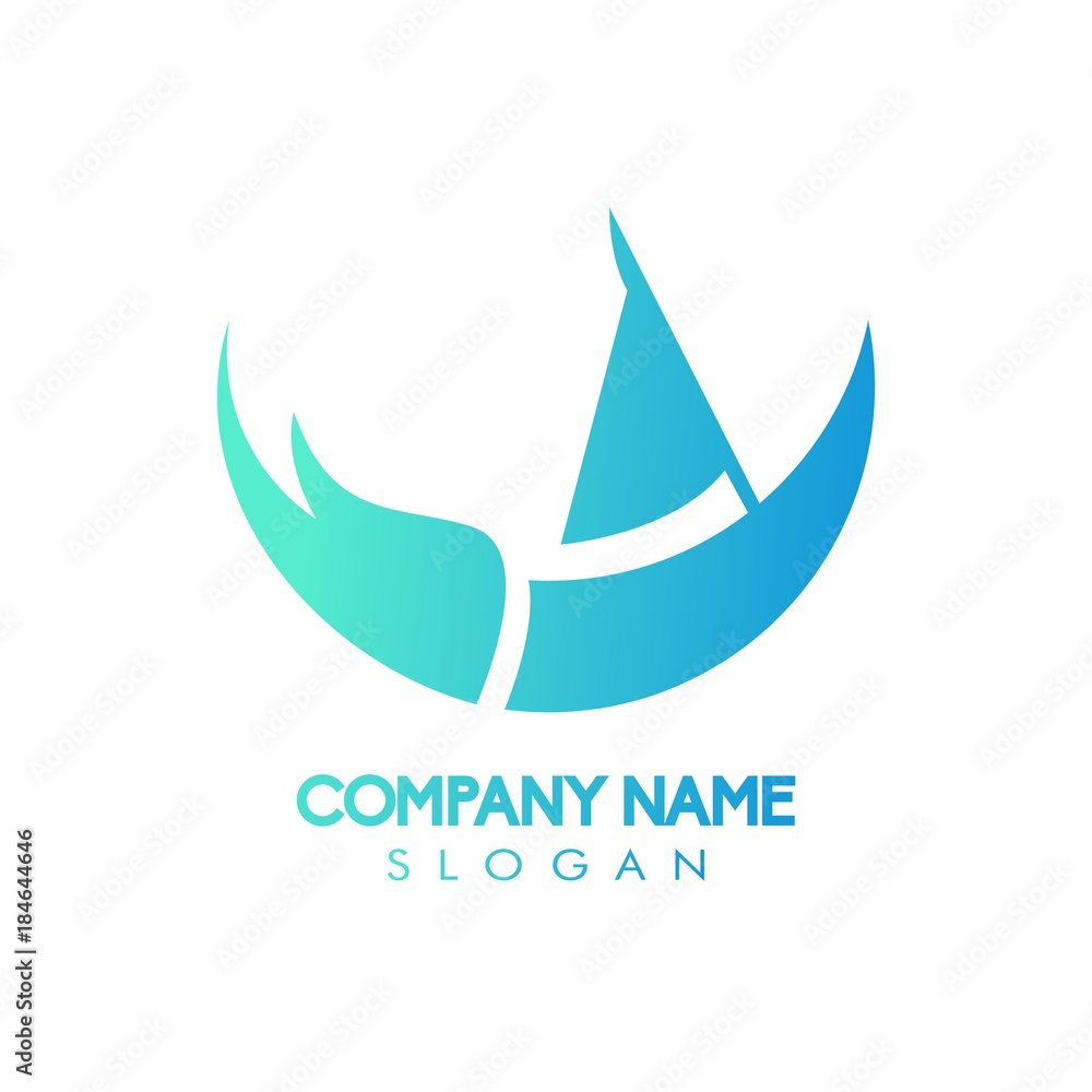 Simple ship gradient logo design concept for company Simple ship gradient logo design concept for company