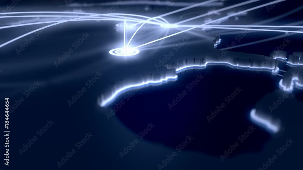 Animation depicting flight paths on the North American continent and ...