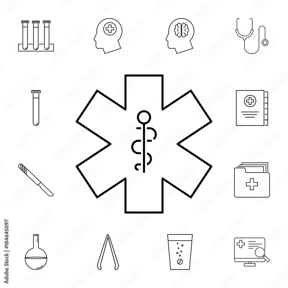Obraz premium medical snake symbol line icon. Set of medecine tools icons. Web Icons Premium quality graphic design. Signs, outline symbols collection, simple icons for websites, web design