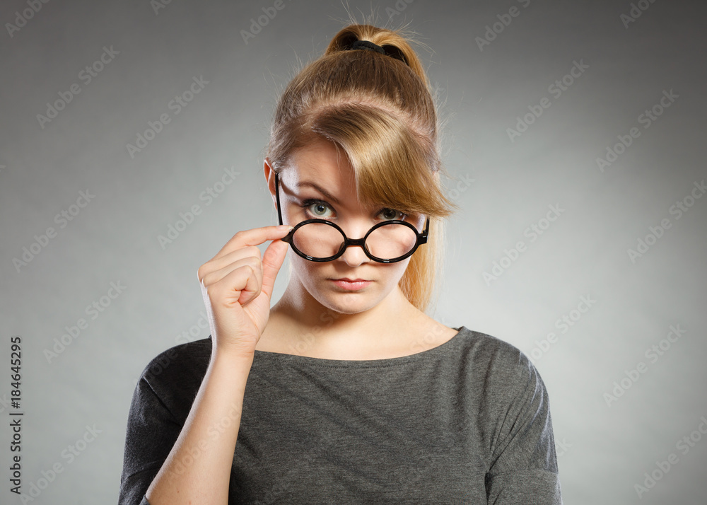 Annoyed nervous woman portrait. Annoyed nervous woman portrait.
