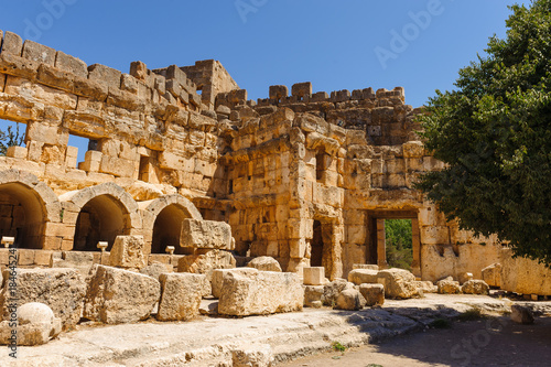 Baalbek Ancient city in Lebanon.Heliopolis temple complex.near the border with Syria.remains