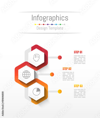 Infographic design elements for your business data with 3 options, parts, steps, timelines or processes. Vector Illustration.