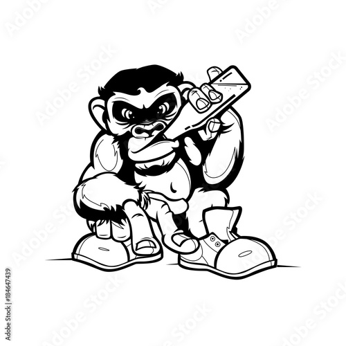 grinking cartoon monkey