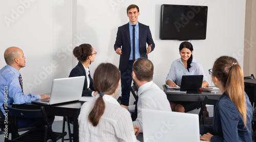 Employeesin office on business meeting