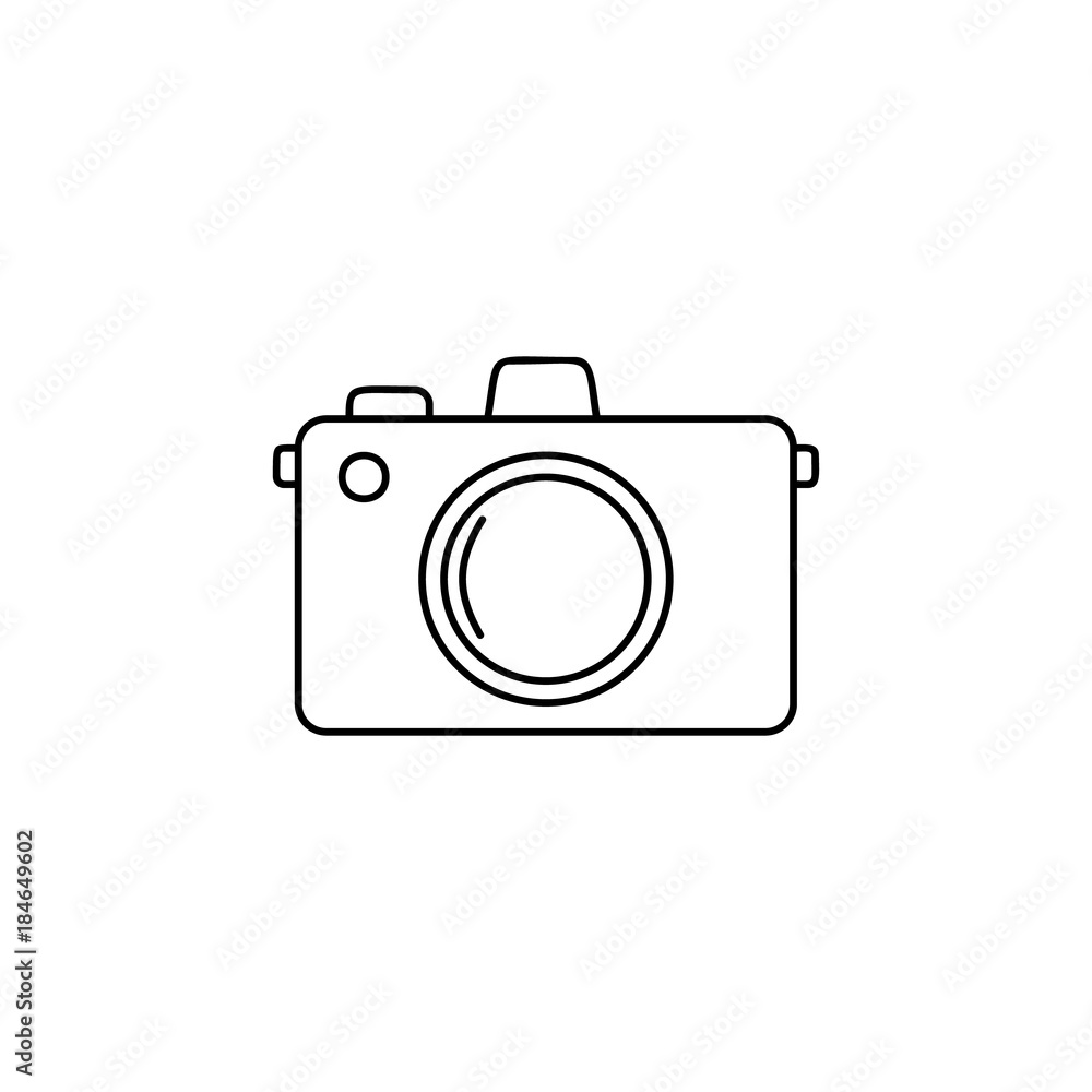 Camera line icon. Tourism and Leisure element. Premium quality graphic design. Signs, outline symbols collection, simple thin line icon for websites, web design, mobile app Camera line icon. Tourism and Leisure element. Premium quality graphic design. Signs, outline symbols collection, simple thin line icon for websites, web design, mobile app