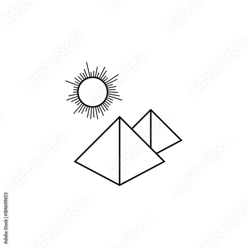 pyramid line Icon. Travel line icon. Element of rest icon. Premium quality graphic design. Signs, outline symbols collection icon for websites, web design, mobile app photo