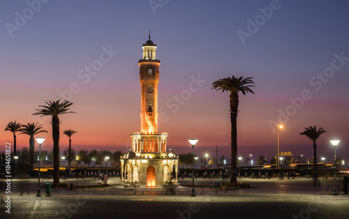 Clock tower of Izmir at sunset, Turkey © vitfedotov