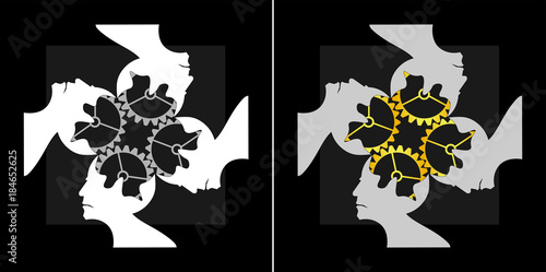 abstract image of collective intelligence team work logo