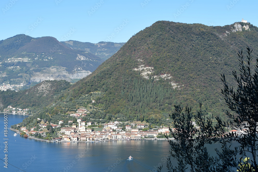 The town of Peschiera to Montisola on Lake Iseo