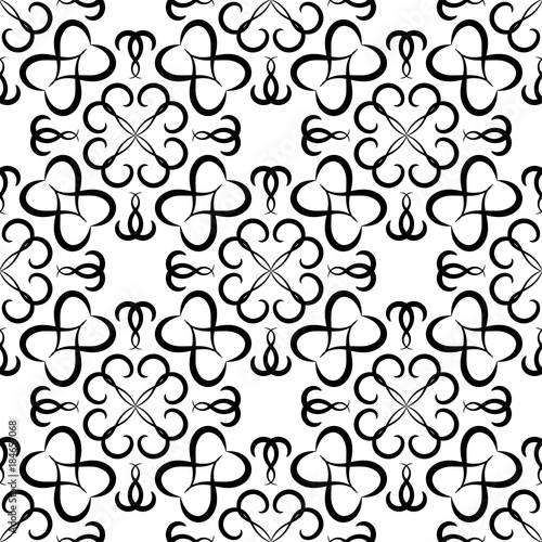 Abstract background. Black and white seamless pattern