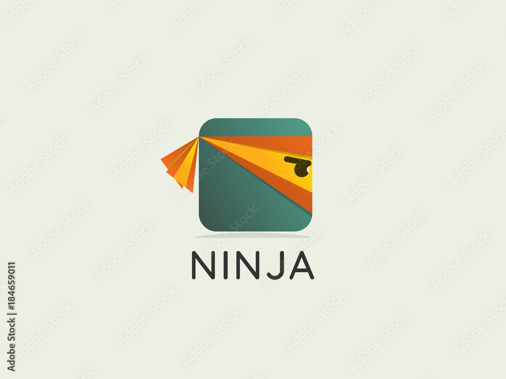 side view ninja face logo icon