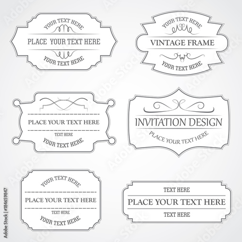 Frames set design with text