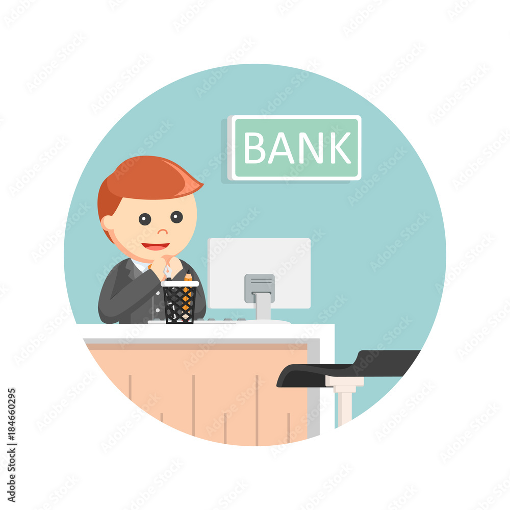 Bank teller illustration design Stock Vector | Adobe Stock