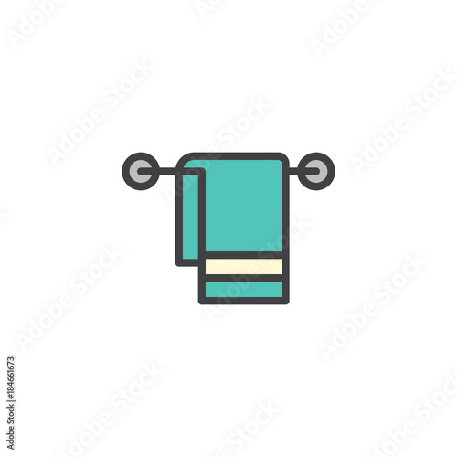 Hand holder towel filled outline icon, line vector sign, linear colorful pictogram isolated on white. Symbol, logo illustration. Pixel perfect vector graphics