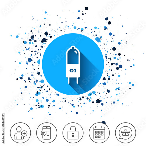 Light bulb icon. Lamp G4 socket symbol.