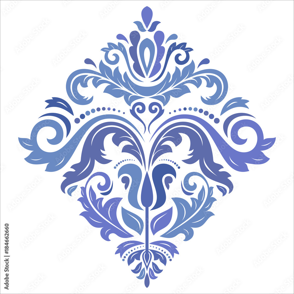 Oriental vector pattern with arabesques and floral colored elements. Traditional classic ornament. Vintage pattern with arabesques