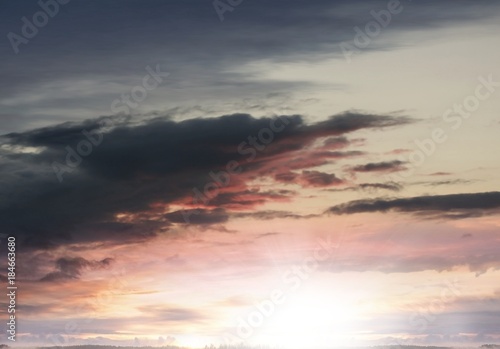Light in dark sky . beautiful cloud . Beautiful sunset with moon . View on night sky . Religion background 