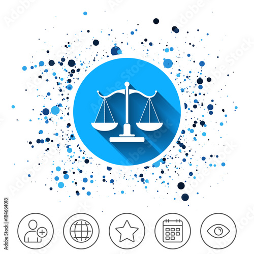 Scales of Justice sign icon. Court of law symbol.