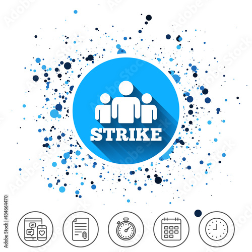 Strike sign icon. Group of people symbol.