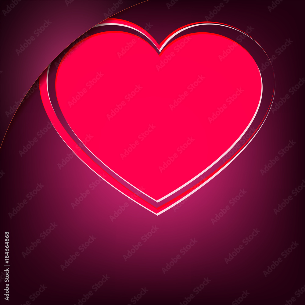 pink heart on a dark purple background with a corner pink heart on a dark purple background with a corner