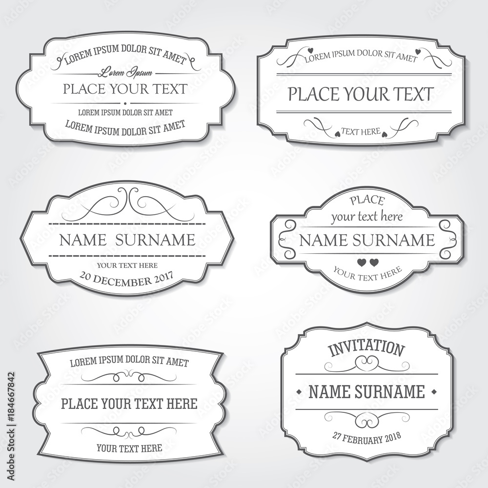 Frame weeding set with text