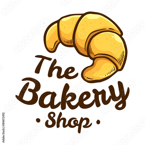 The Croissant Bakery Shop Icon Logo