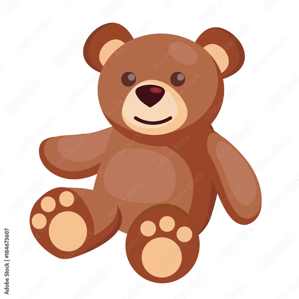 vector flat teddy bear baby toy vector flat teddy bear baby toy