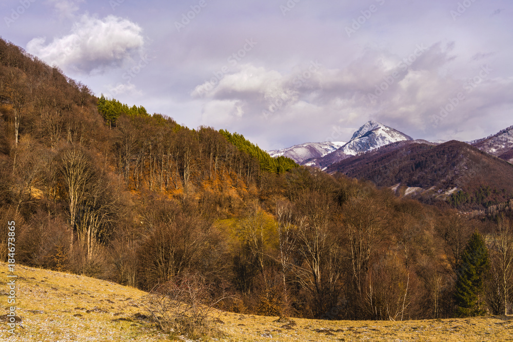 Beautiful mountain landscape in winter