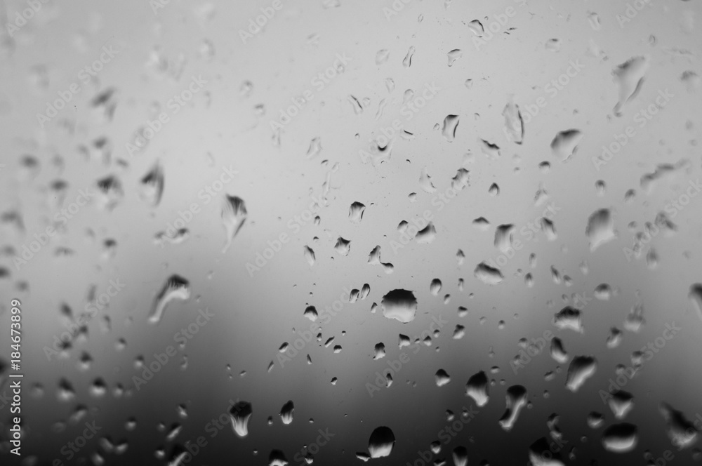 raindrops on the window glass