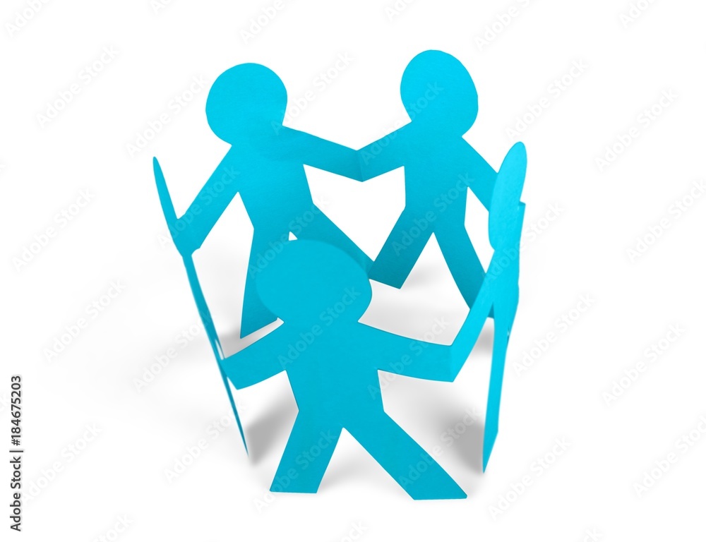 Paper People in a Circle Holding Hands Paper People in a Circle Holding Hands