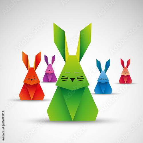 króliki origami wektor
