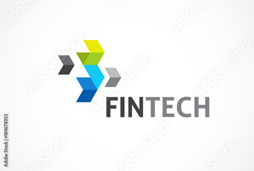 Logo concept for fintech and digital finance industry