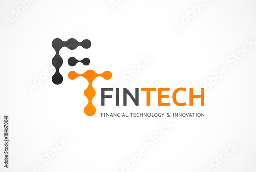 Logo innovative concept for fintech and digital finance industry