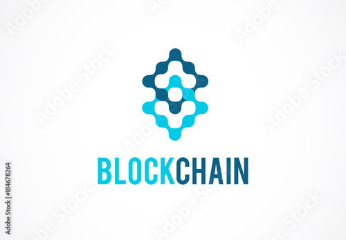 Logo concept  for blockchain and fintech industry