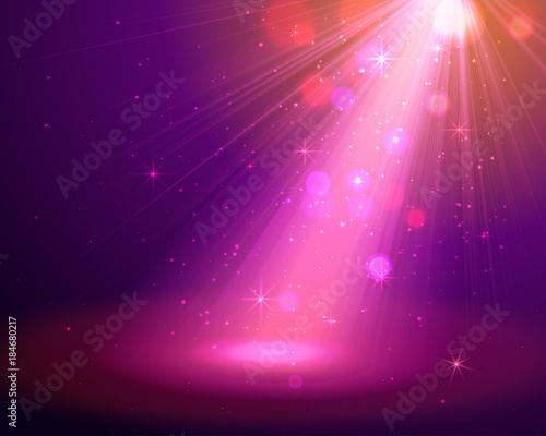 Spotlight on stage with bokeh and light. © lantica