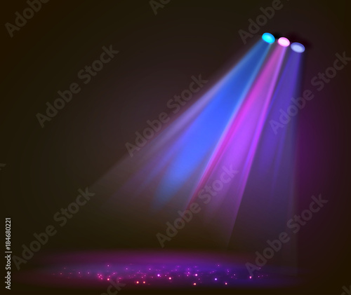 Background image of spotlights with stage in color 