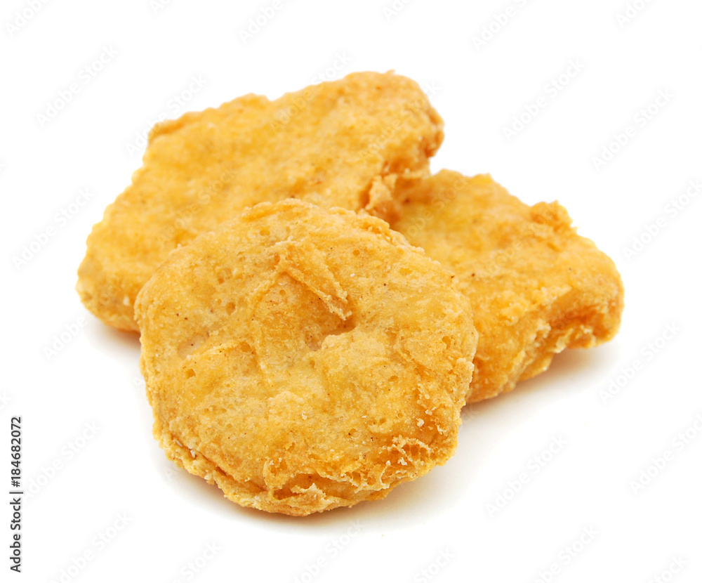 Chicken nuggets isolated on white background Chicken nuggets isolated on white background