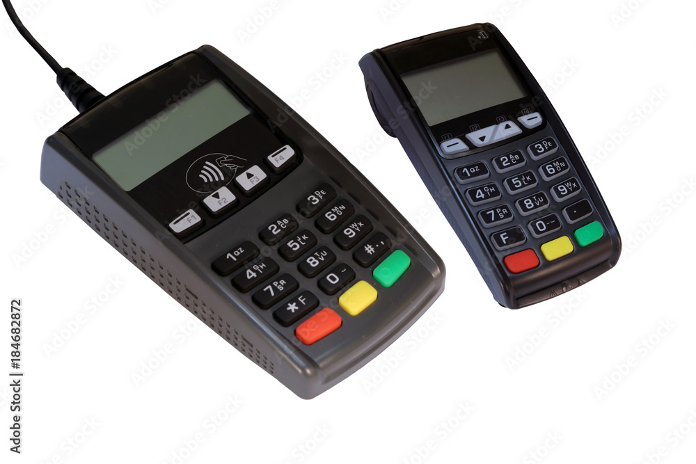 Payment terminal isolated. Modern bank terminal. Payment terminal isolated. Modern bank terminal.