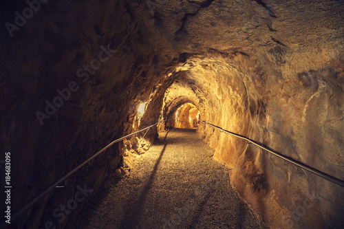 Tunnel in the rock. Rosh Hanikra Israel