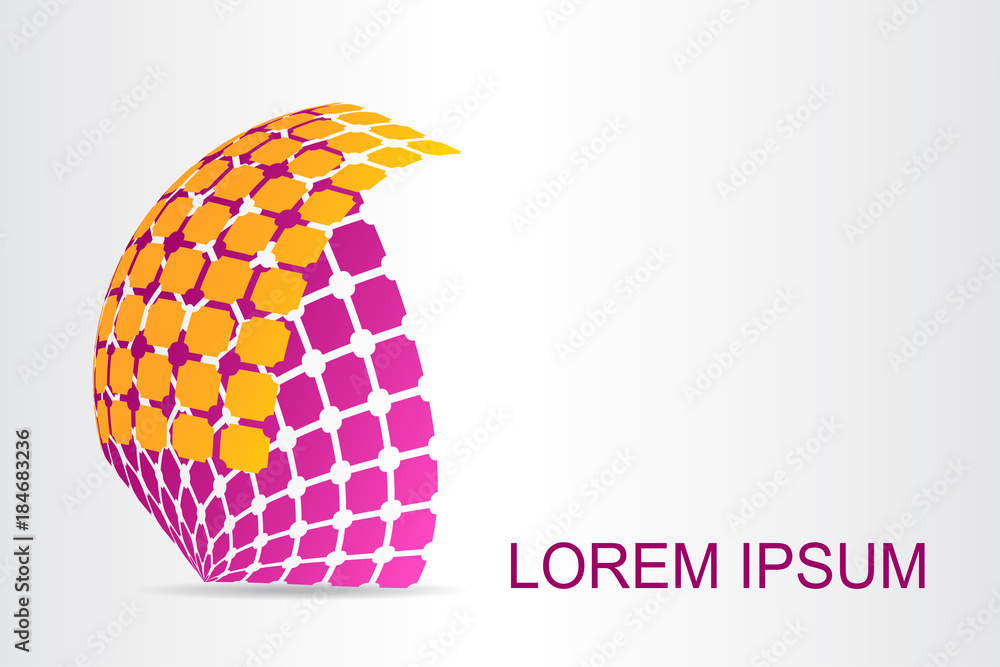Logo stylized spherical surface with abstract shapes Logo stylized spherical surface with abstract shapes
