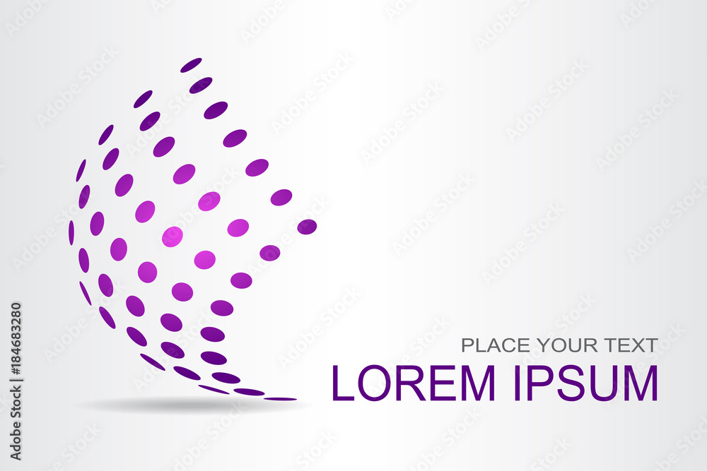 Logo stylized spherical surface with abstract shapes Logo stylized spherical surface with abstract shapes