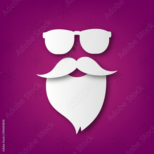 Hipster Weihnachtsmann - Nikolaus - Violette Schneeflocken