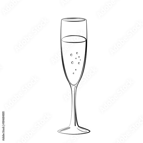 einfaches Sektglas - Vektor