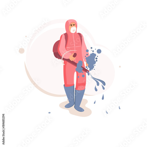 Pest control concept vector in flat style design. 