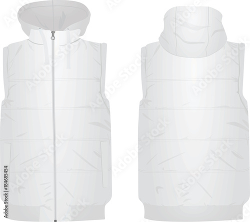 White vest puffer. vector illustration