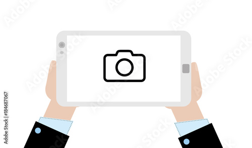 Geschäftsmann mit Tablet - Kamera