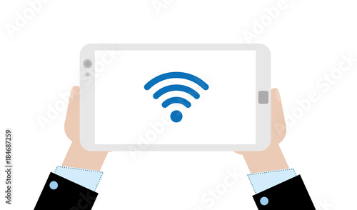 Geschäftsmann mit Tablet - WLAN